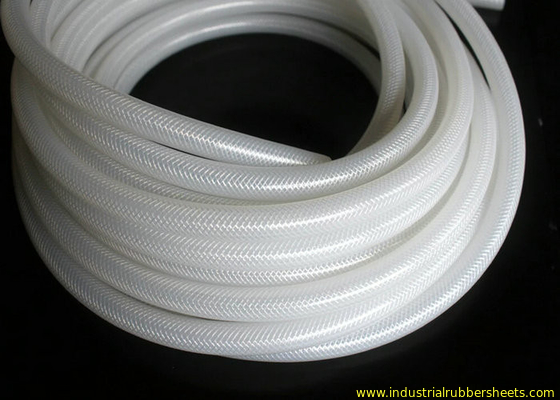 Polyester Braid Silicone Rubber Tubing , Flexible Silicone Hose Food Grade Without Smell