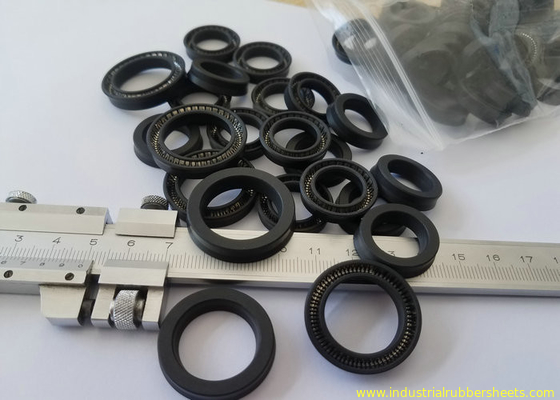 White or Black PTFE Carbon Seal , PTFE Oil Seal With Insert Spring of SS304 , SS316