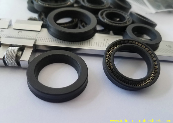White or Black PTFE Carbon Seal , PTFE Oil Seal With Insert Spring of SS304 , SS316