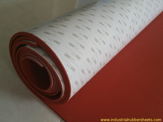 High Heat Silicone Sponge Sheet , Silicone Foam Sheet With Backing Adhesive 3M Tape
