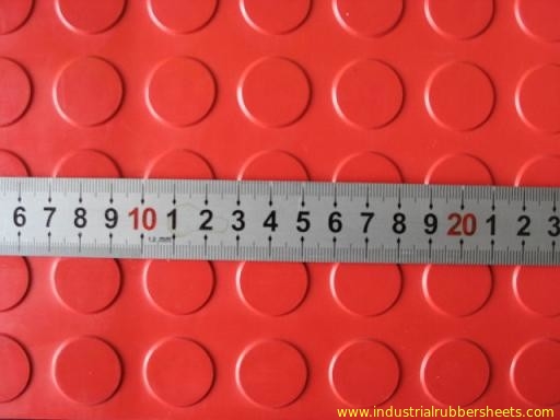 1 - 1.5m Width Round Button Industrial Rubber Sheet , Anti-slip Rubber Flooring Sheet
