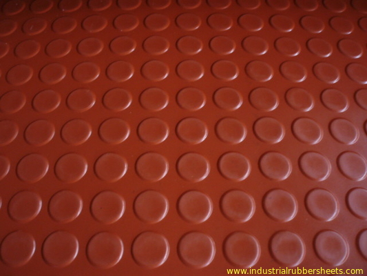 1 - 1.5m Width Round Button Industrial Rubber Sheet , Anti-slip Rubber Flooring Sheet