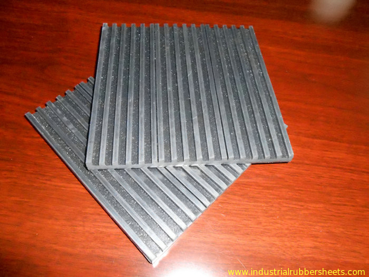 SBR + NR + Rapeseed Oil Shock Absorber Mat Black Color Ribbed Surface