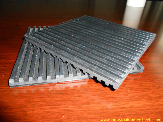 SBR + NR + Rapeseed Oil Shock Absorber Mat Black Color Ribbed Surface