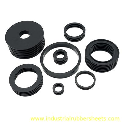 Black NBR FKM PTFE Hydraulic Vee Packing Seal with 70-80 Shore A Hardness and 5in1, 7in1 Quantity for Industrial Applications