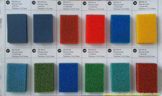 Open Cell High Temperature Silicone Sponge Rubber Sheet Cutting Surface 200psi Tensile Strength