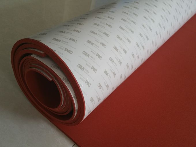 Rood die het Bestand Blad van het Siliconeschuim/het Blad van de Siliconespons met 3m Kleefstof verouderen