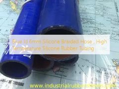 Blauwe Id 6 mm siliconen gevlochten slang, siliconenrubberslang op hoge temperatuur