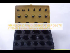 NBR Rubber O-ring kit ISO3601 AS568A DIN3771 JIS B2401 Standaard, Gele en Rode Kleur
