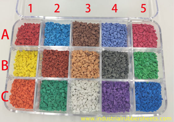 70 Shore A Hardness Colored EPDM Rubber Granules with 18% EPDM Content and UV Resistance